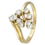 18K. Yellow gold ring set with approx. 0.50 ct. diamond.