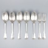 7-piece set of spoons & forks (Gent, Belgium, Michiel de Grave 1738-?) silver.
