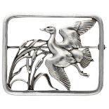 Sterling silver vintage no.300 'Flying Duck' brooch by Hugo Liisberg for Georg Jensen.