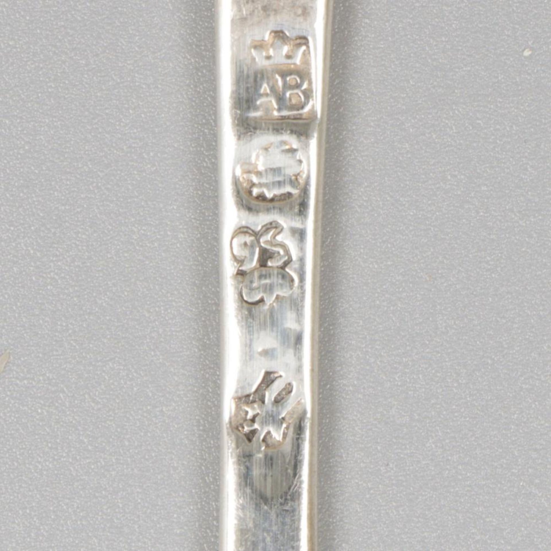 Set of 6 spoons (Bruges, Belgium, Adrianus Buschop 1756) silver. - Image 7 of 8