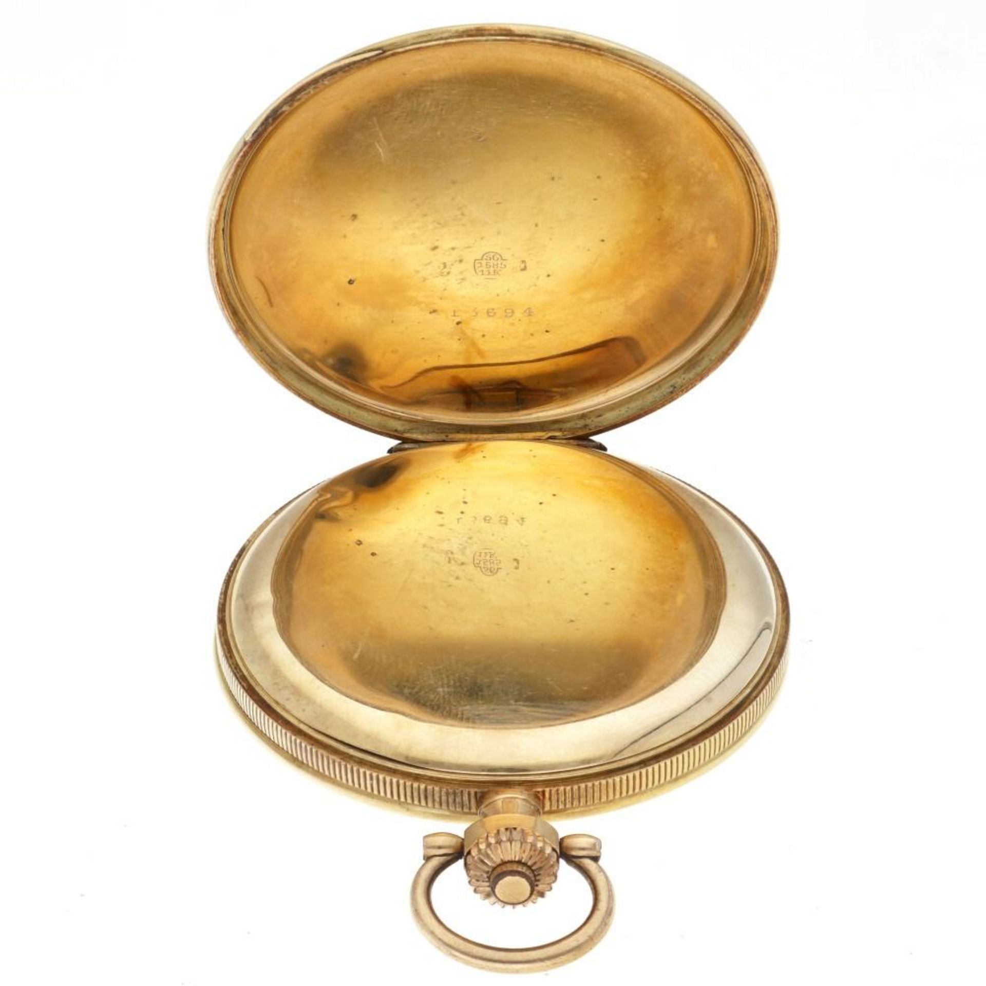 Golden Savonette lever-escapement - Men's pocket watch - approx. 1900. - Bild 7 aus 8