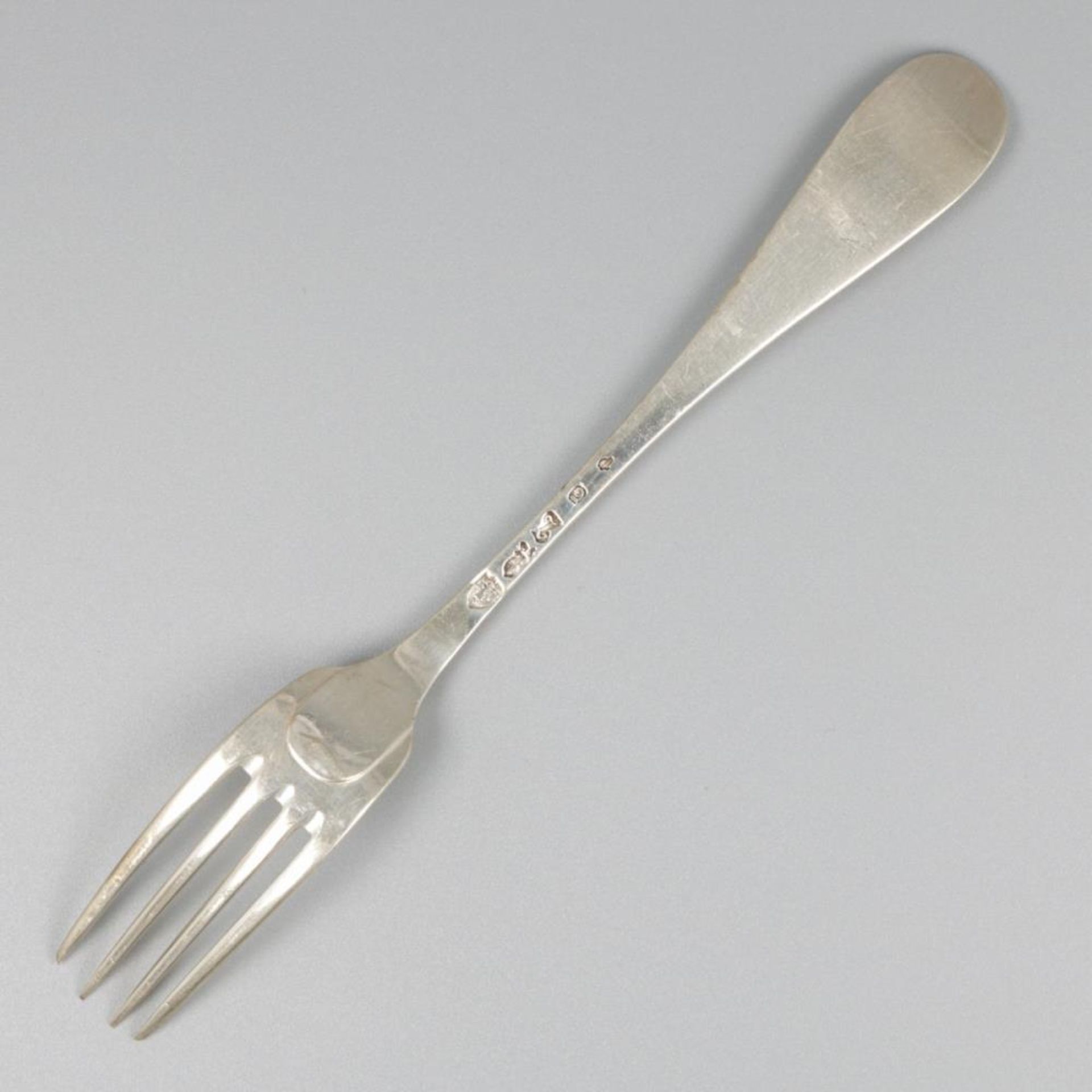 Fork (Rotterdam, Hendrik Vrijman 1780-1811) silver. - Bild 3 aus 5