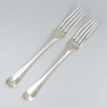 2 piece set dinner forks (Haarlem, Jacobus van der Hoeff 1786-1807) silver.
