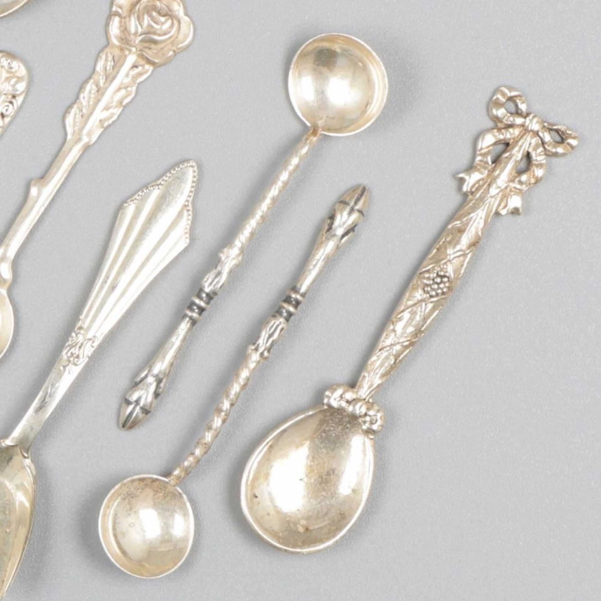 11-piece lot salt spoons silver. - Bild 5 aus 5