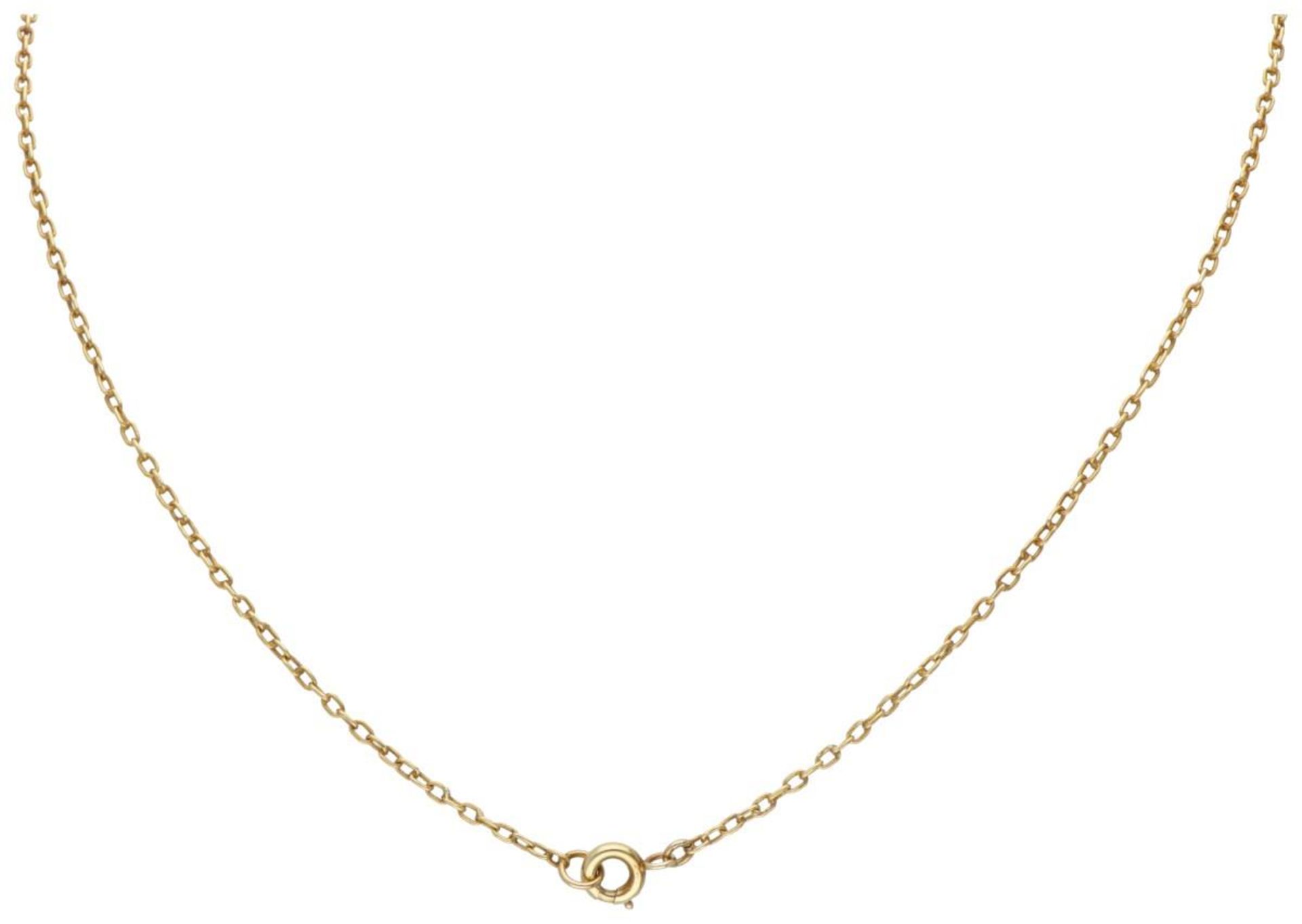 14K. Yellow gold Art Nouveau necklace with white pearls. - Bild 2 aus 2