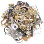 Large lot of costume jewelry, including silver.