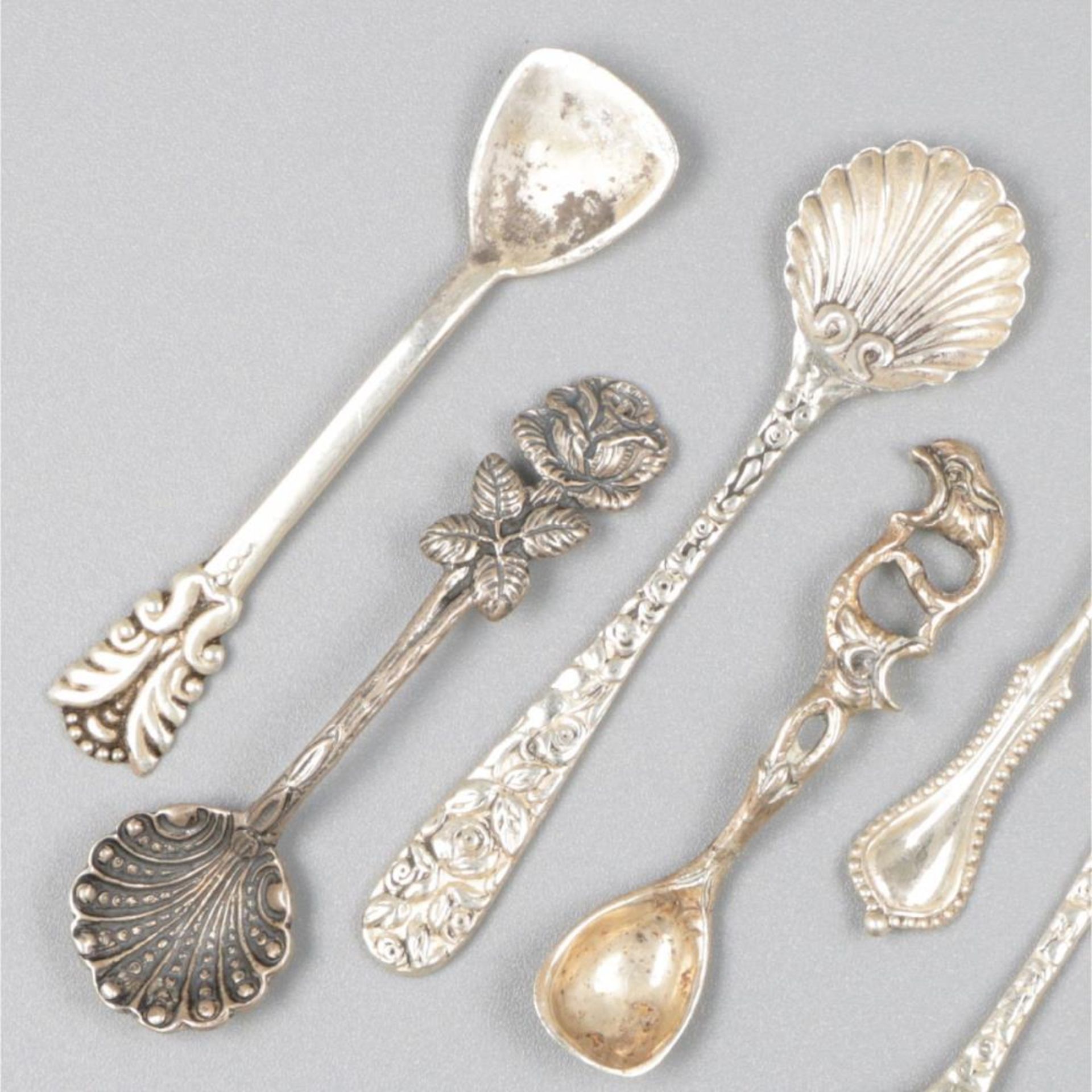 11-piece lot salt spoons silver. - Bild 4 aus 5