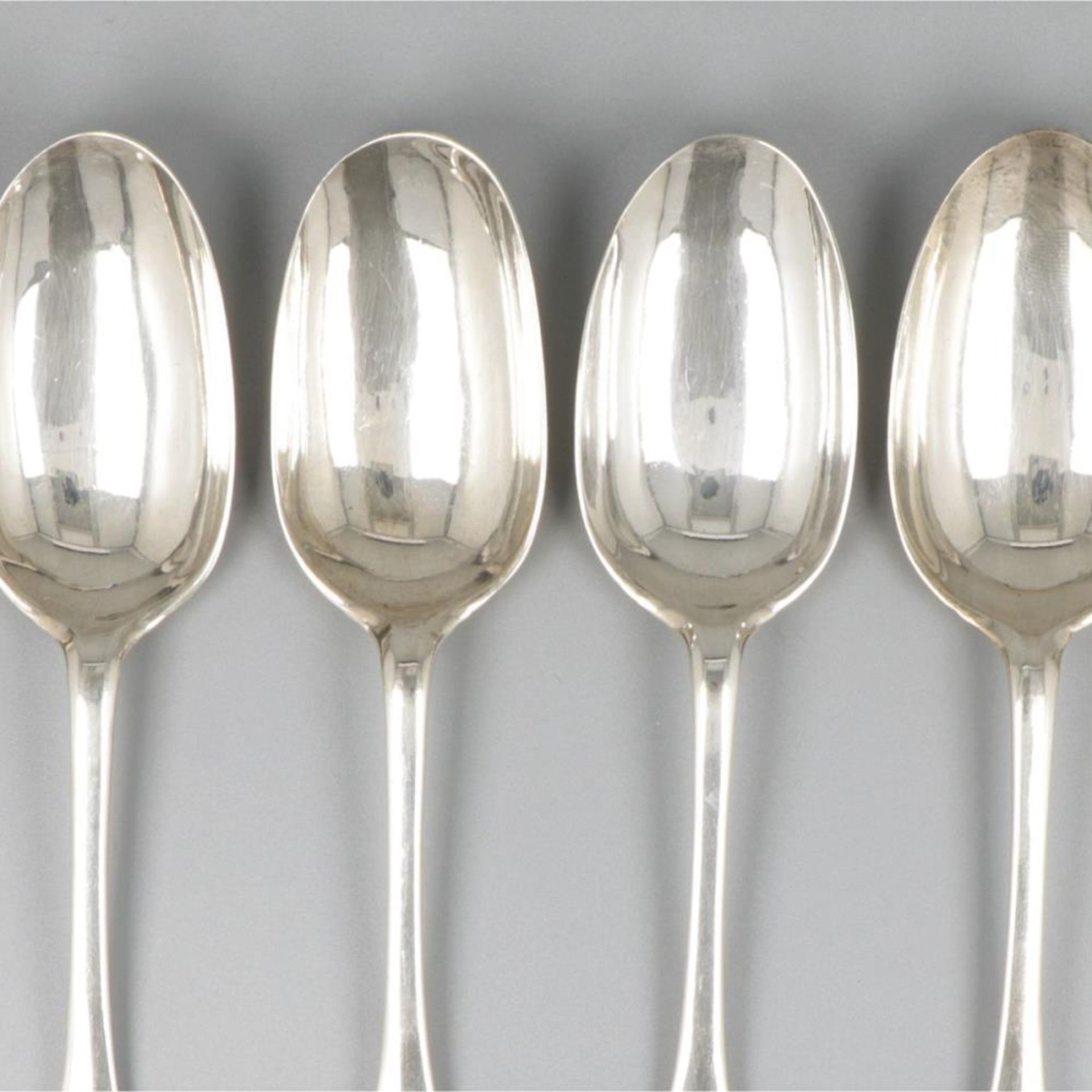 Set of 6 spoons (Bruges, Belgium, Adrianus Buschop 1756) silver. - Image 5 of 8