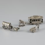 3-piece lot of silver miniatures.