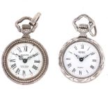 Lot (2) pocket watches - Ladies pocket watch.