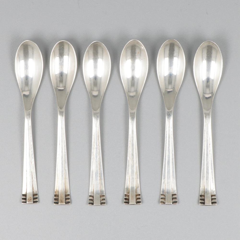 6-piece set of mocha spoons silver.
