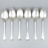 6-piece set of dinner spoons (Antwerp, 18th century) silver.