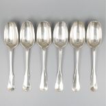 Set of 6 spoons (Bruges, Belgium, Adrianus Buschop 1756) silver.
