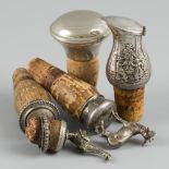5-piece set of bottle stoppers silver / silver-plated.