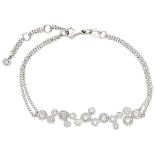 18K. White gold Italian design bracelet set with approx. 0.54 ct. diamond.