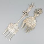 2-piece lot silver bread forks.