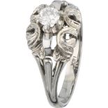 14K. White gold vintage ring set with approx. 0.18 ct. diamond.