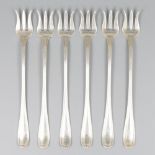 6-piece set of fruit forks silver.