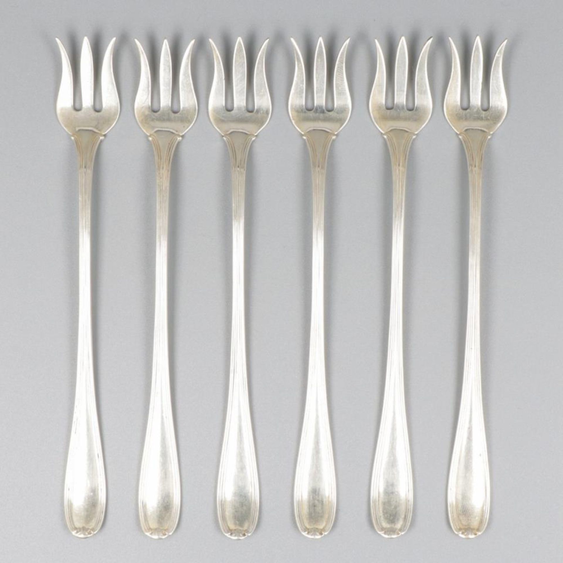 6-piece set of fruit forks silver.