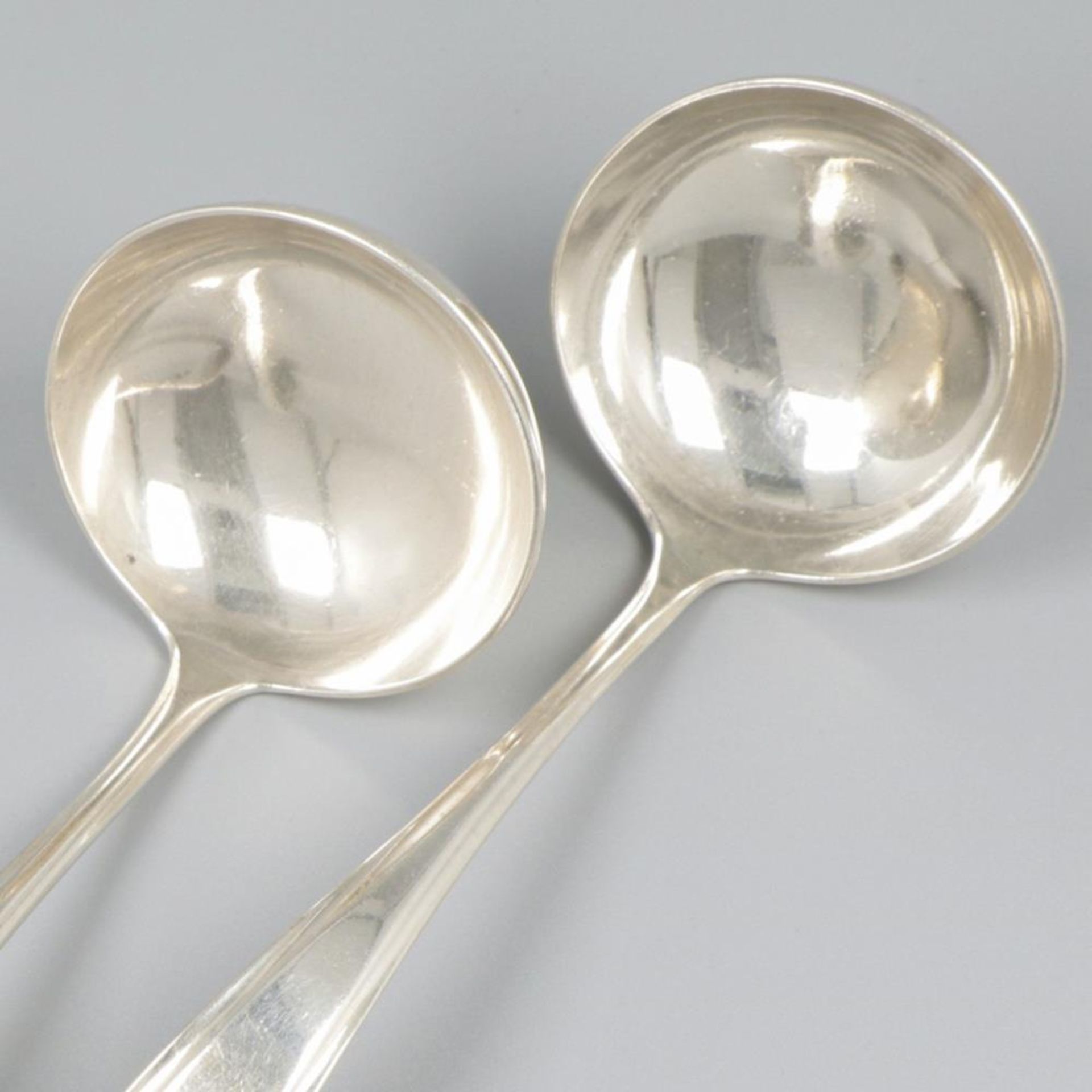 2-piece set of sauce spoons "Hollands Puntfilet" silver. - Image 2 of 5