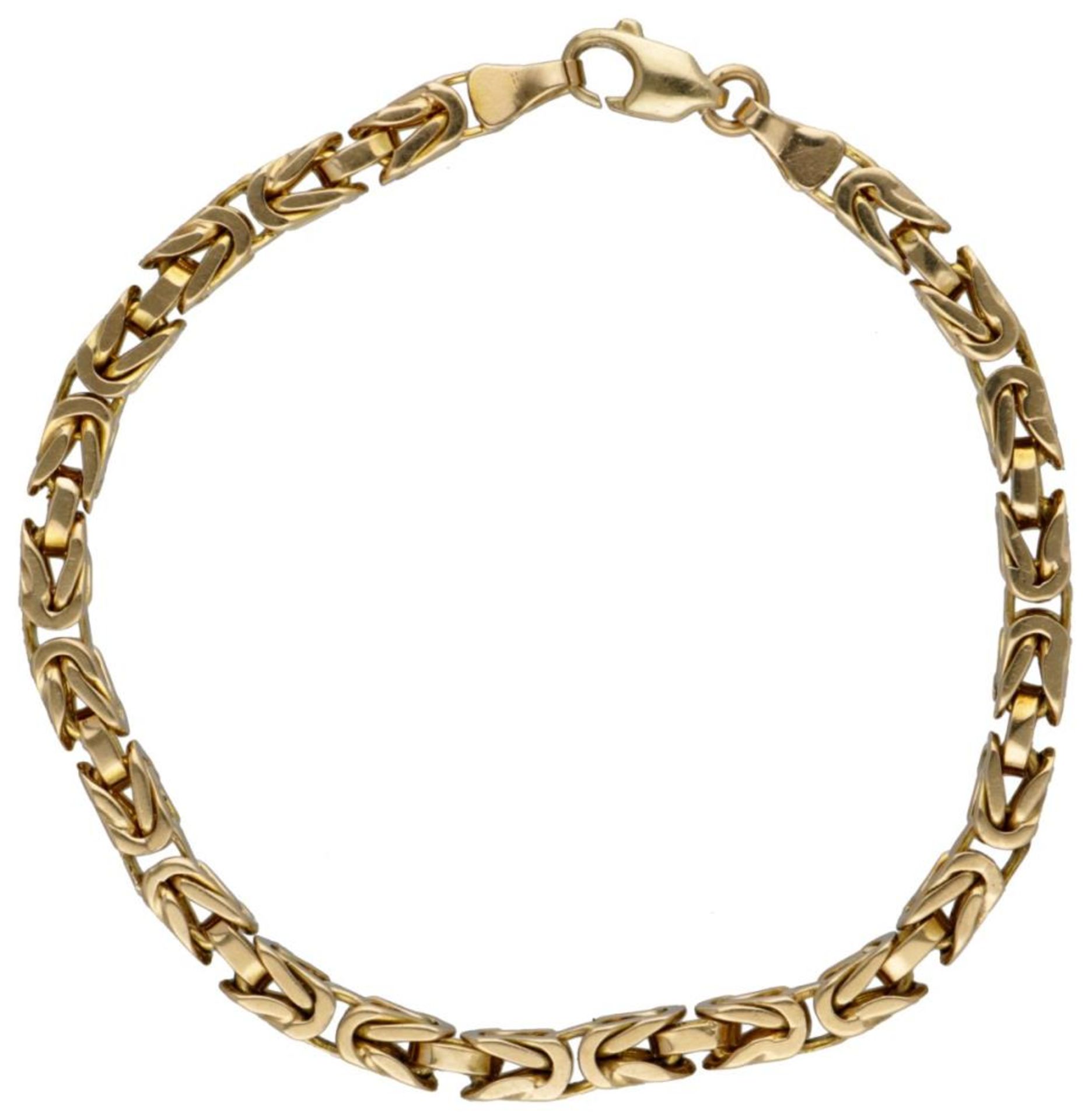 14K. Yellow gold king link bracelet.