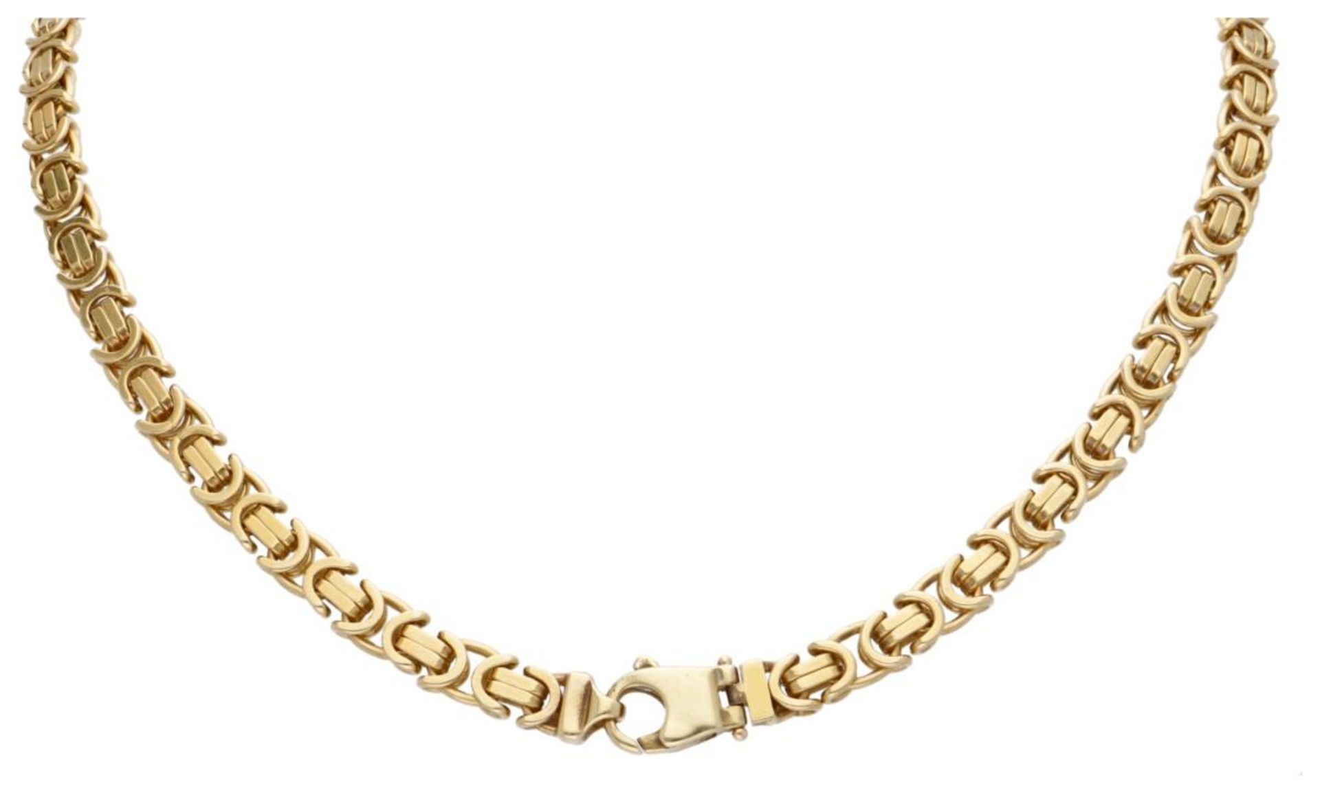 14K. Yellow gold king link necklace. - Bild 2 aus 2