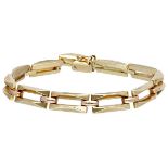 14K. Bicolor gold retro link bracelet.