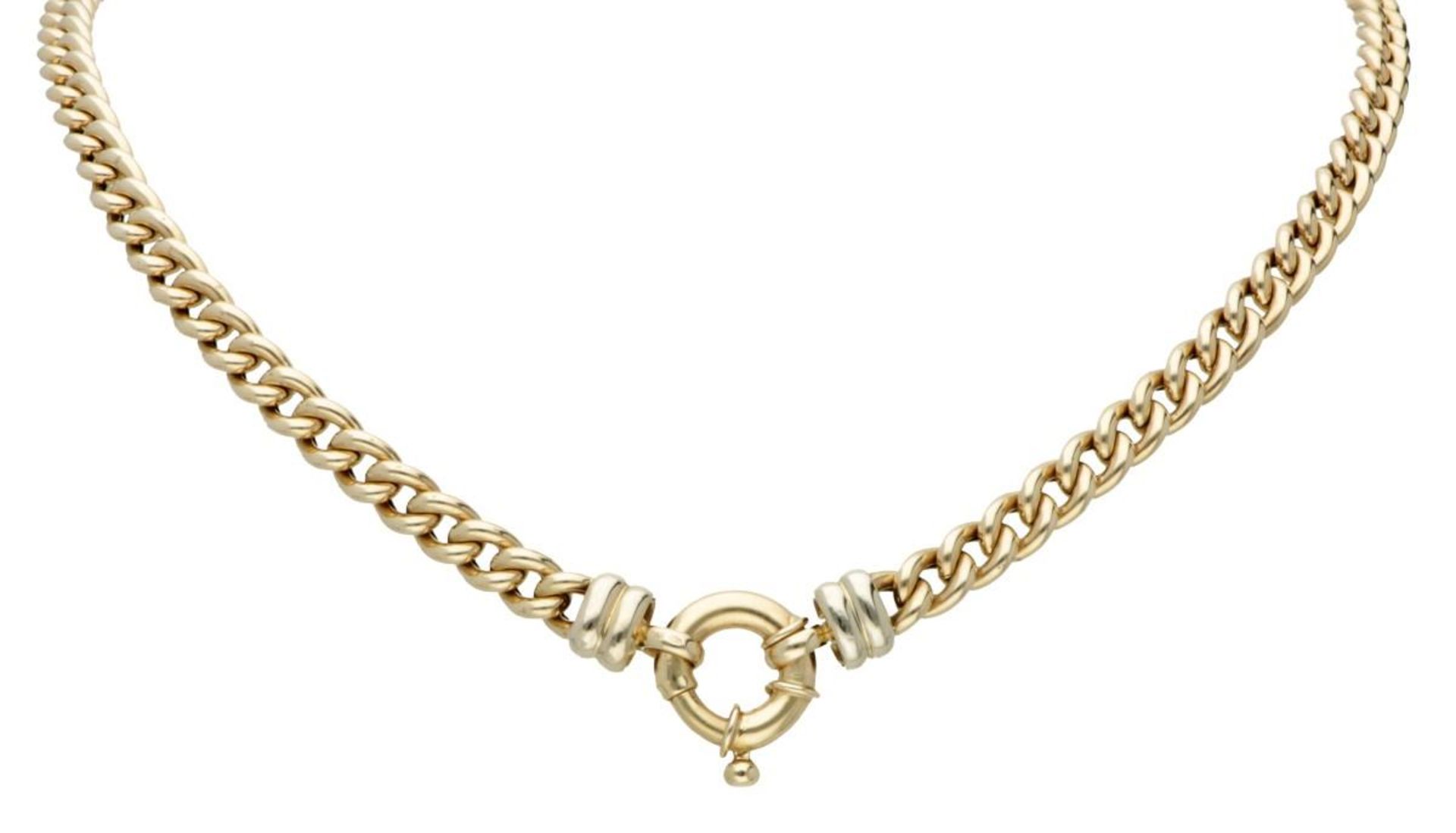 14K. Yellow gold gourmet link necklace. - Bild 2 aus 2