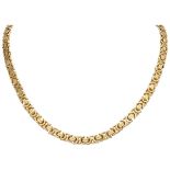 14K. Yellow gold king link necklace.