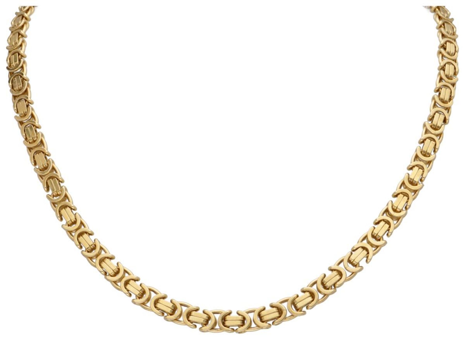14K. Yellow gold king link necklace.
