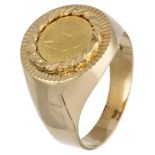 18K. Yellow gold Maximiliano coin ring.