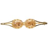 14K. Yellow gold antique cannetille brooch.