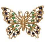 House of Igor Carl Fabergé for Franklin Mint 14K. yellow gold butterfly pendant/brooch.