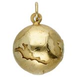 Vintage 14K. yellow gold globe pendant.