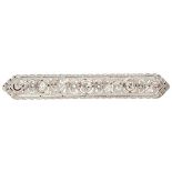 Art Deco 14K. yellow gold / Pt. 900 platinum vintage brooch set with approx. 0.27 ct. diamond.