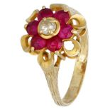18K. Yellow gold ring set with approx. 1.02 ct. ruby.