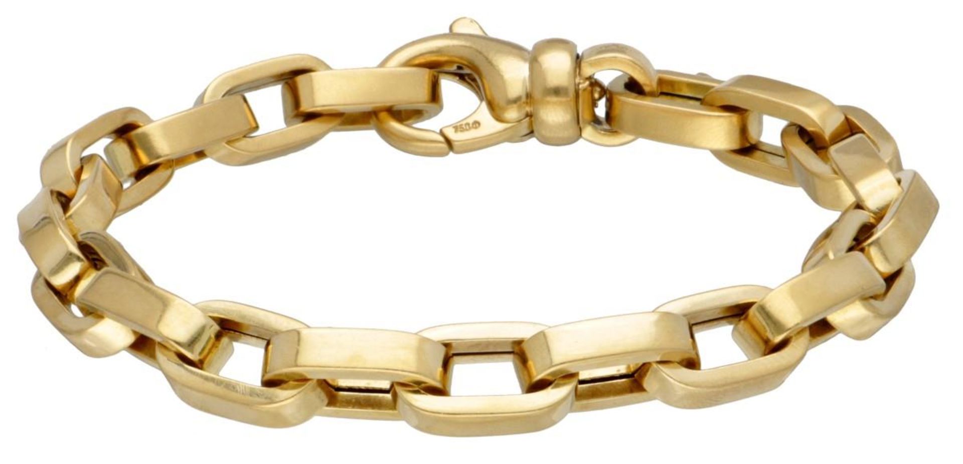 14K. Yellow gold anchor link bracelet.