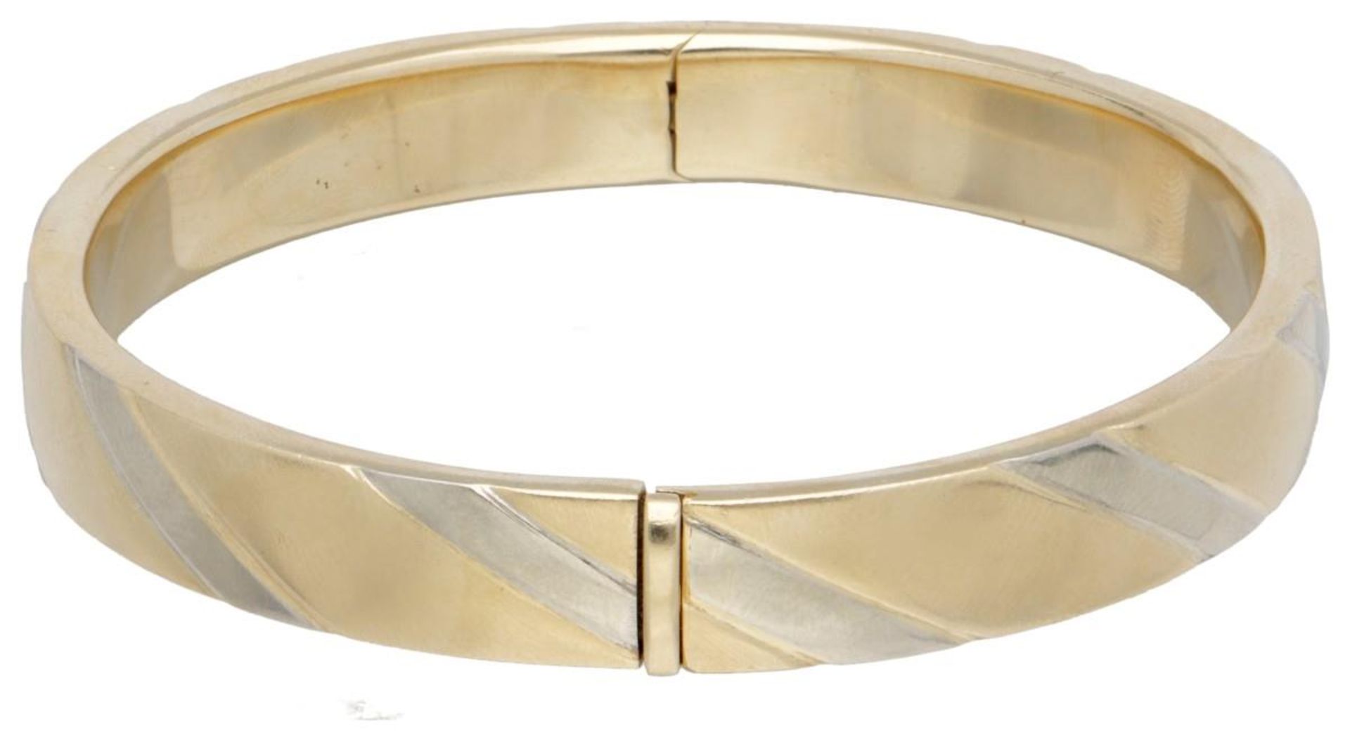 14K. Bicolor gold bangle bracelet. - Image 2 of 2