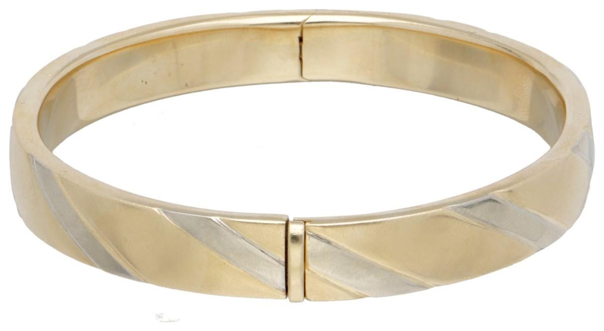 14K. Bicolor gold bangle bracelet. - Bild 2 aus 2