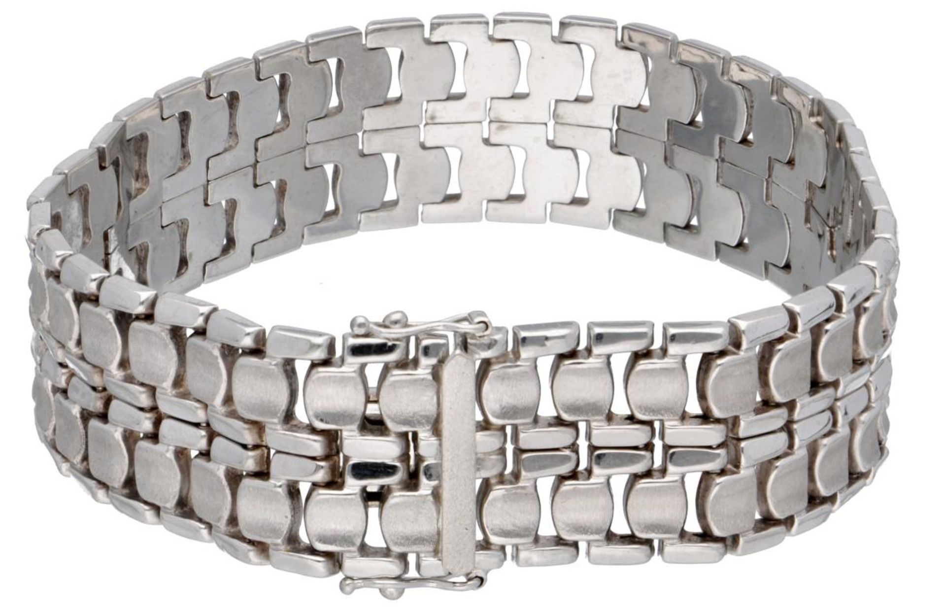 14K. White gold link bracelet. - Bild 2 aus 2