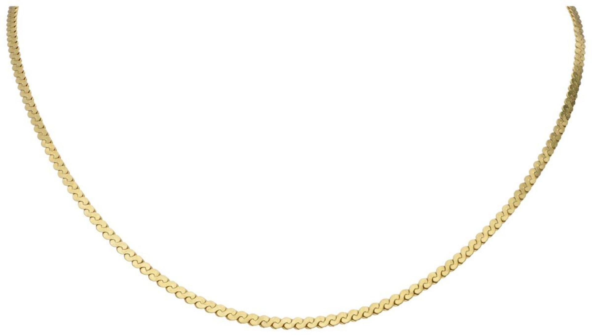 18K. Yellow gold link necklace.