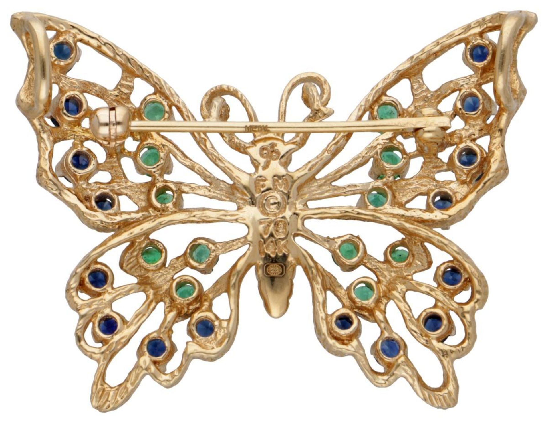 House of Igor Carl Fabergé for Franklin Mint 14K. yellow gold butterfly pendant/brooch. - Bild 2 aus 2