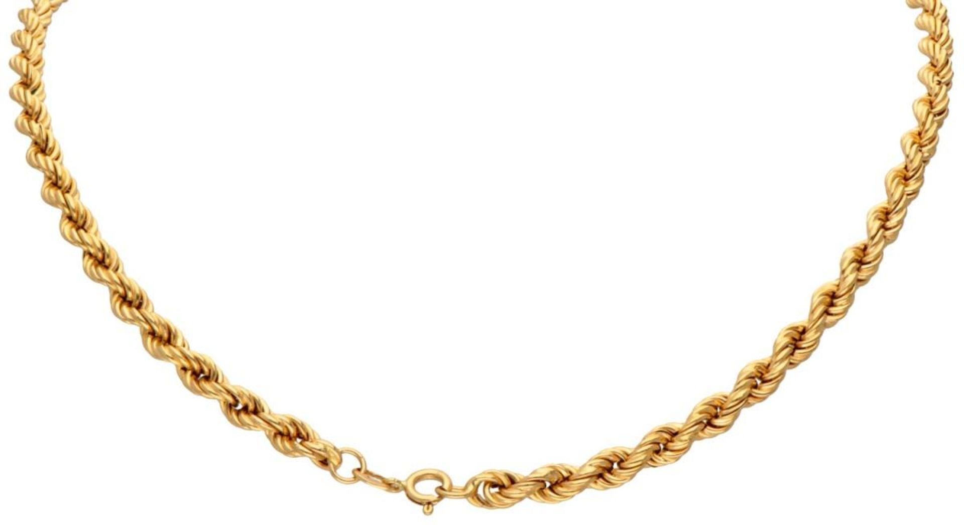 18K. Yellow gold rope link necklace. - Bild 2 aus 2