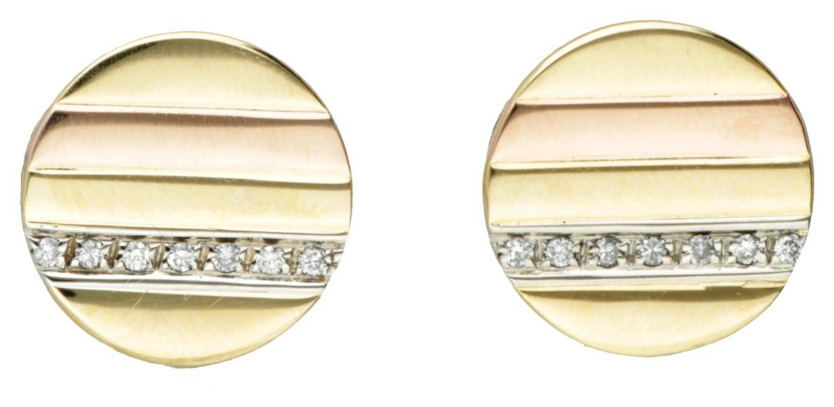18K. Bicolor gold Chimento cufflinks set with approx. 0.07 ct. diamond.