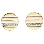 18K. Bicolor gold Chimento cufflinks set with approx. 0.07 ct. diamond.