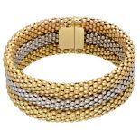 Large vintage 18K. tricolor gold Masella link bracelet.