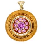 Vintage 18K. yellow gold pendant set with approx. 2.16 ct. ruby.