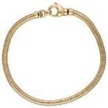 14K. Yellow gold snake link bracelet.