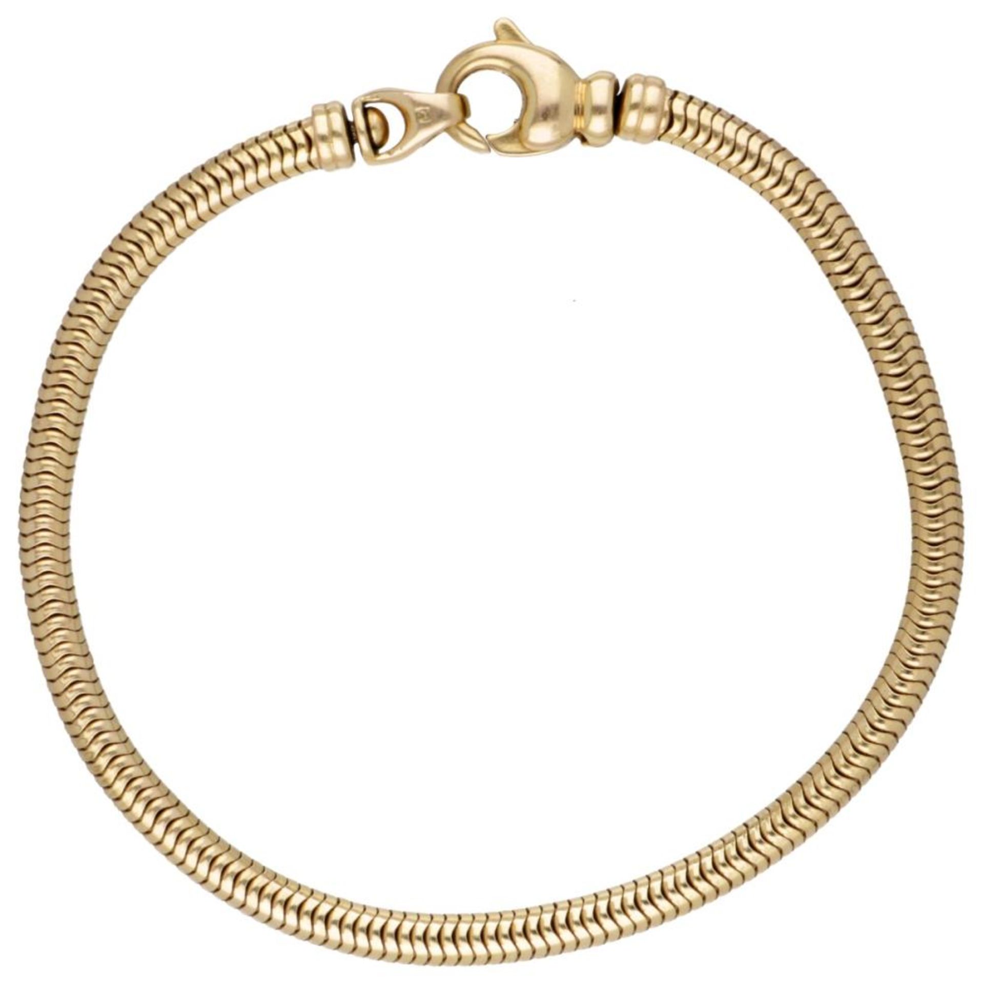 14K. Yellow gold snake link bracelet.