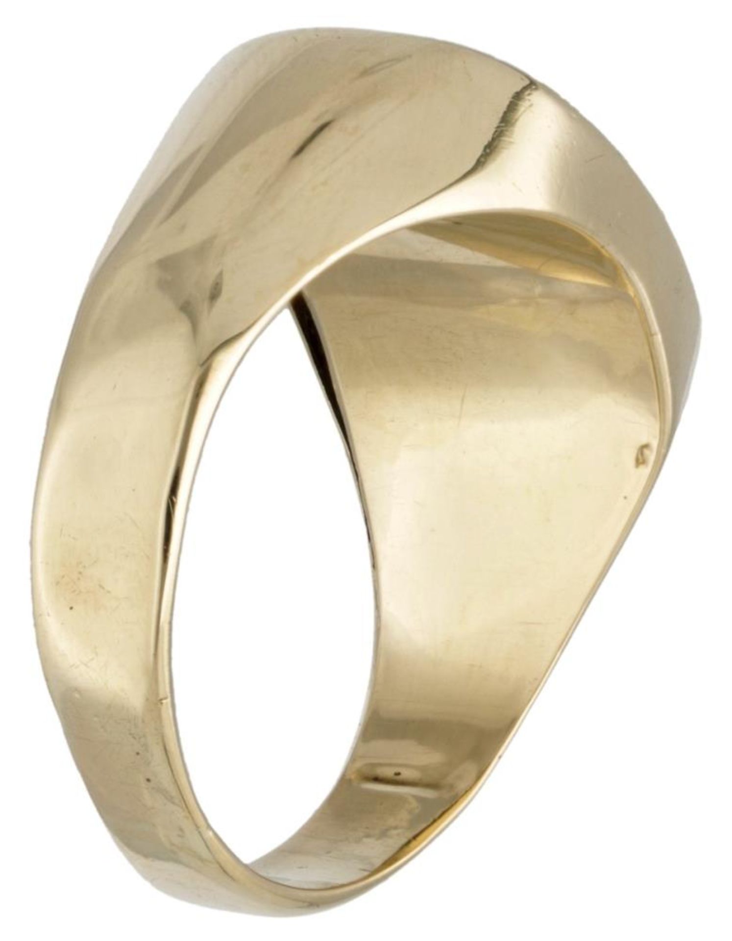 14K. Yellow gold signet ring set with onyx. - Bild 2 aus 2